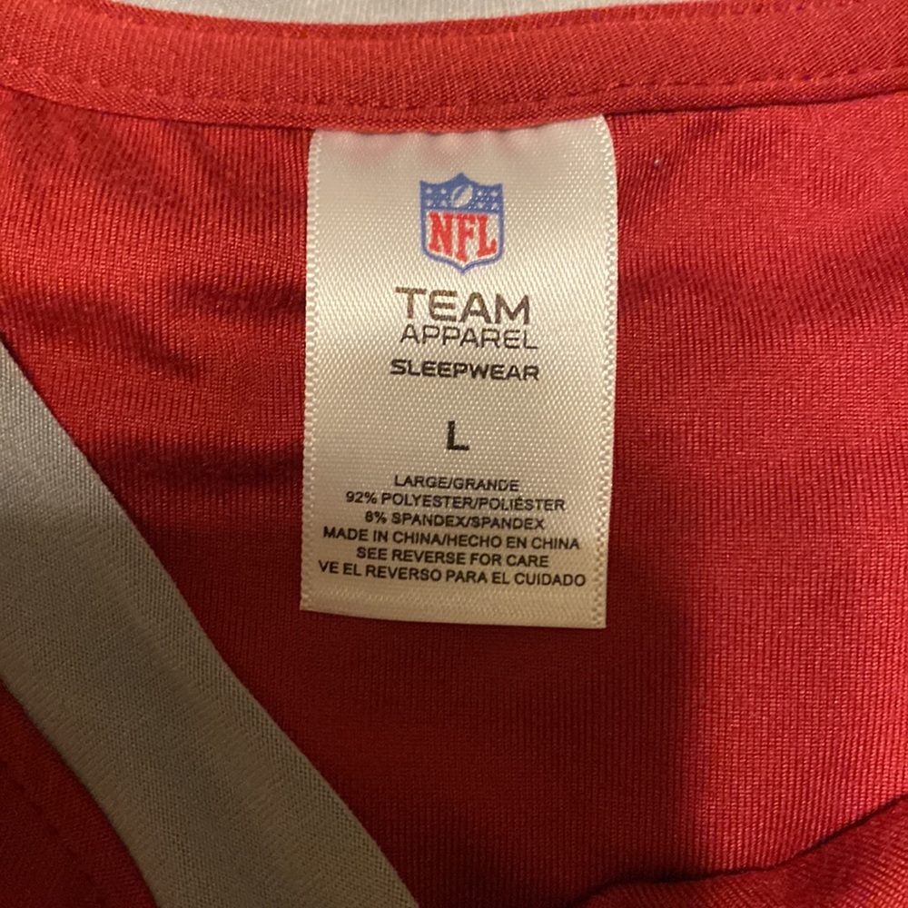NFL Arizona Cardinals Men Pijama Size L, Color Red With Gray Sleeves NWT - Picture 4 of 4